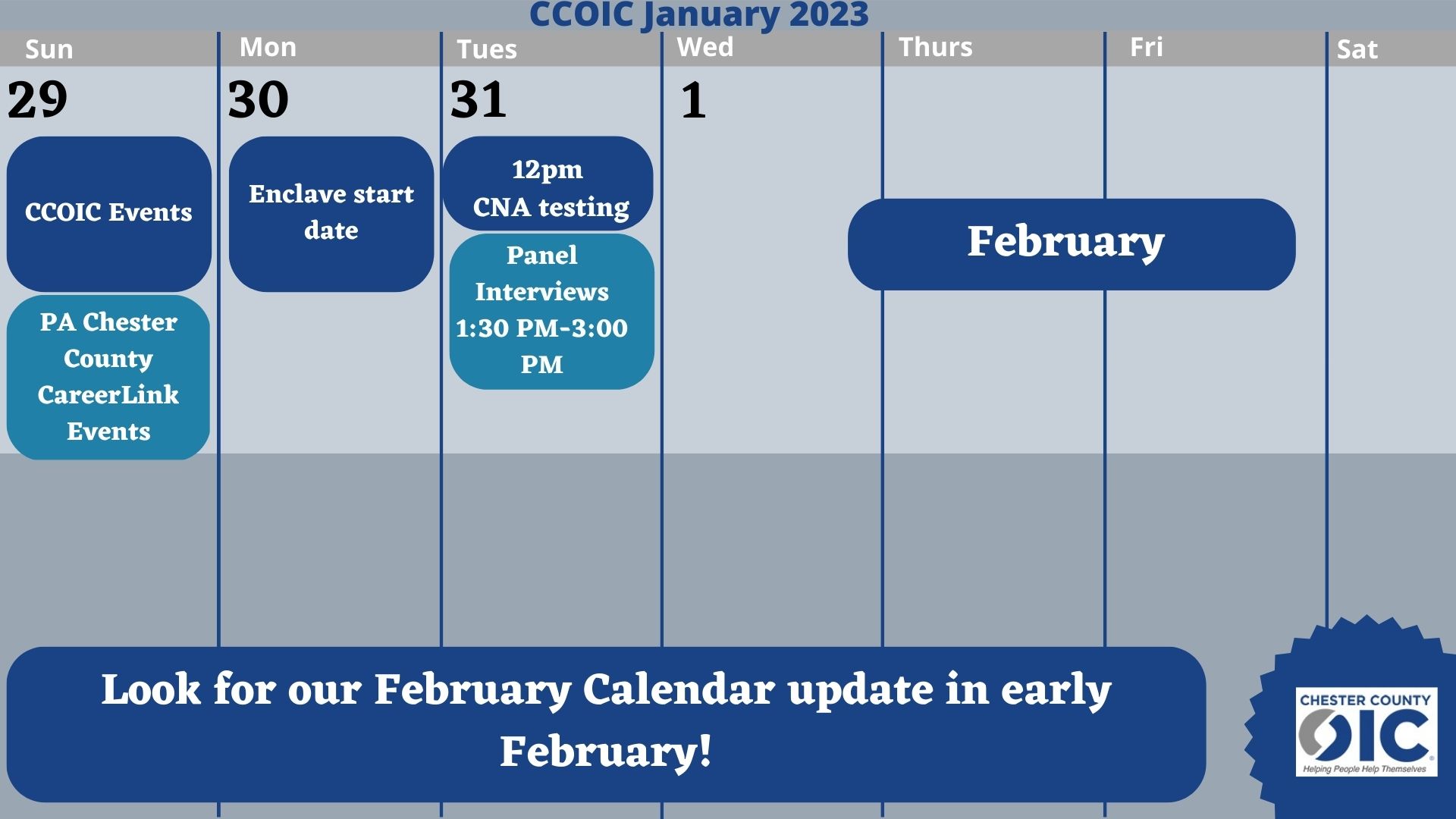 January 2023 CCOIC Calendar 3